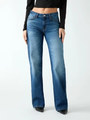 GUESS Jeansy Slouchy | Straight fit | mid rise niebieski