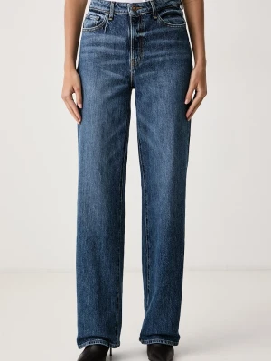 Guess jeansy straight damskie granatowy