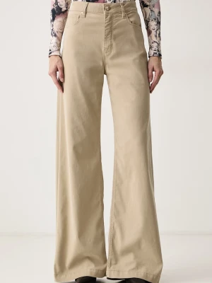Guess jeansy wide leg damskie BELLAGIO beżowy