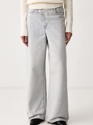 Guess jeansy wide leg damskie GINA niebieski