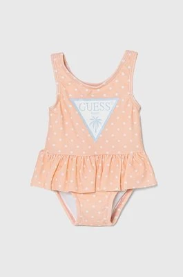 Guess jednoczęściowy strój kąpielowy niemowlęcy kolor pomarańczowy
