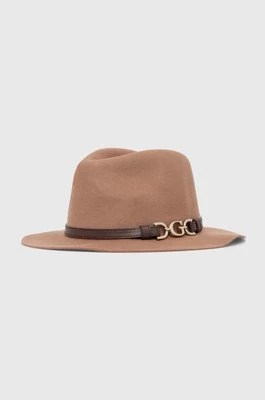 Guess kapelusz wełniany DAGAN kolor brązowy wełniany AW5067 WOL01