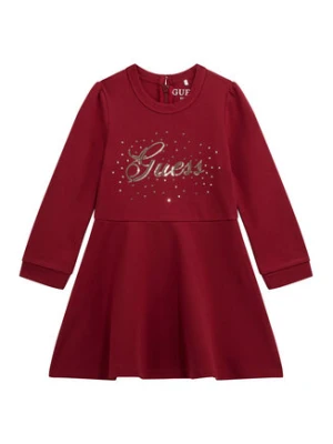 Guess Kids Sukienka dzianinowa K5BK03 KAE30 Bordowy Regular Fit