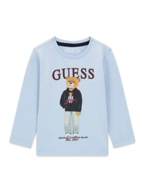 Guess Bluzka N6YI06 K3794 Niebieski jasny Regular Fit