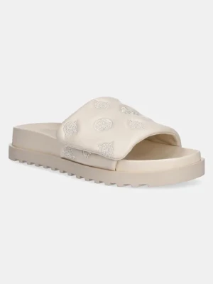 Guess klapki FABIO2 damskie kolor beżowy FLJFA2 ELE19