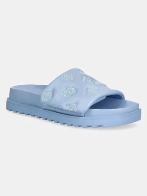 Guess klapki FABIO2 damskie kolor niebieski FLJFA2 ELE19