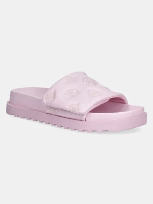 Guess klapki FABIO2 damskie kolor różowy FLJFA2 ELE19