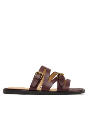 Guess Klapki FLJGRY LEA03 Bordowy