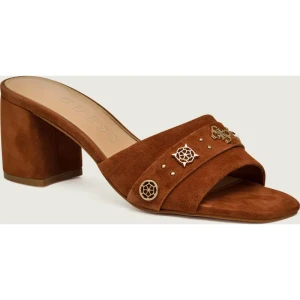 Guess Klapki na słupku GAURI2 | zamsz