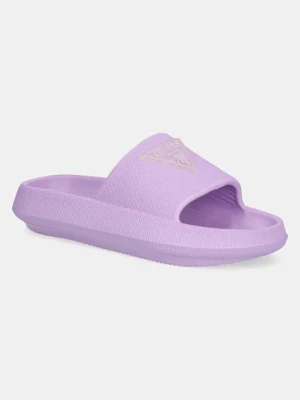 Guess klapki RUBBER SLIPPERS damskie kolor fioletowy E4GZ27 WG5X0
