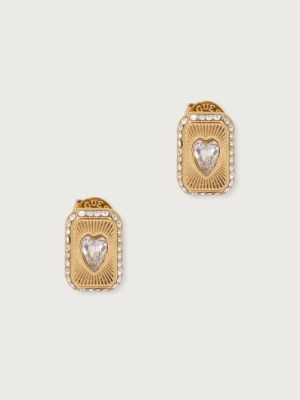 Guess kolczyki CRYSTAL LOVE złoty