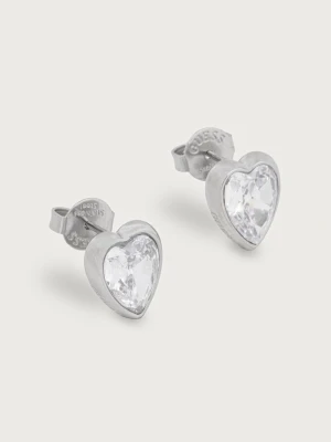 Guess kolczyki damskie CRYSTAL LOVE srebrny