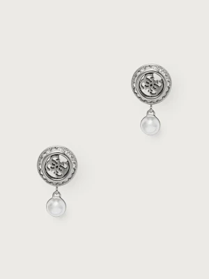 Guess kolczyki damskie TINY PEARLY srebrny