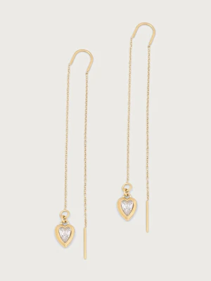 Guess kolczyki damskie ze stali nierdzewnej z cyrkonią CRYSTAL LOVE złoty