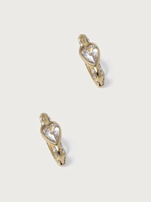 Guess kolczyki damskie ze stali nierdzewnej z cyrkonią CRYSTAL LOVE złoty