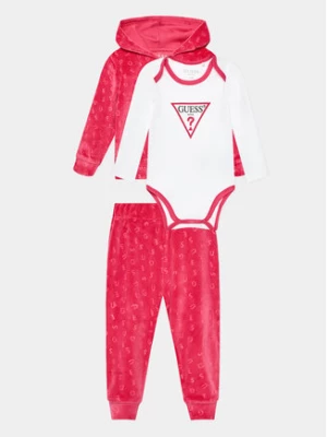 Guess Komplet bluza, body i spodnie dresowe H3BW01 KA2X0 Różowy Regular Fit
