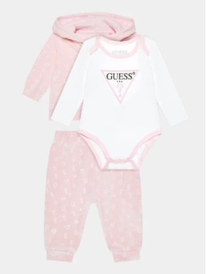 Guess Komplet bluza, body i spodnie dresowe H3BW01 KA2X0 Różowy Regular Fit