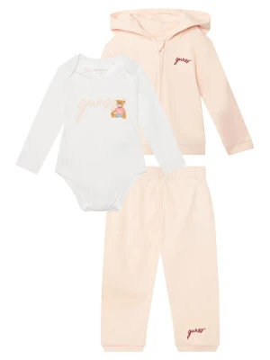Guess Komplet bluza, body i spodnie dresowe H6YG09 K4135 Różowy jasny Regular Fit
