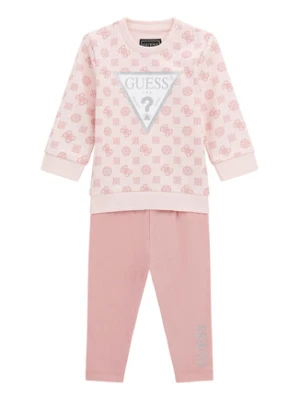 Guess Komplet bluza i legginsy A5BG14 KAD74 Różowy Regular Fit
