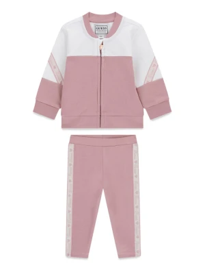Guess Komplet bluza i legginsy A6YG06 K3909 Różowy Regular Fit