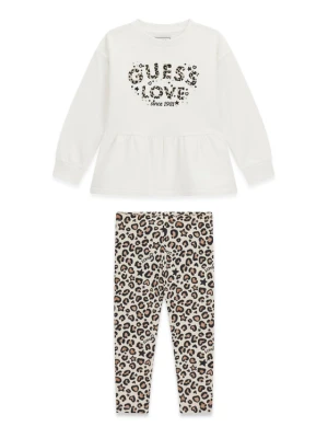 Guess Komplet bluza i legginsy K6BG02 K5910 Kremowy Regular Fit