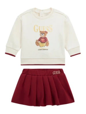 Guess Komplet bluza i spódniczka A5BG01 KAD74 Écru Regular Fit