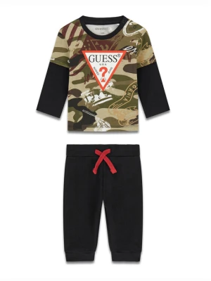 Guess Komplet bluzka i spodnie I6BG01 K5800 Czarny Regular Fit