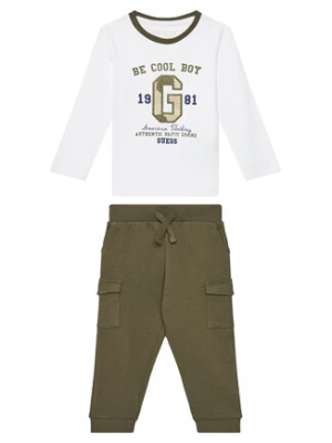 Guess Komplet bluzka i spodnie N5YG06 K8HM4 Biały Regular Fit