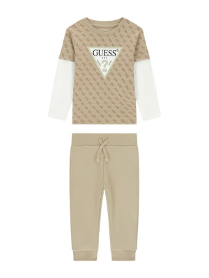 Guess Komplet bluzka i spodnie N6YG02 K4077 Beżowy Regular Fit