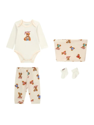 Guess Komplet body, spodnie i skarpetki H6YG08 K4134 Kremowy