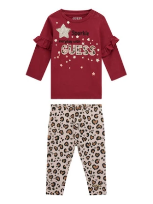 Guess Komplet dresowy H5BW07 KAVN4 Bordowy Regular Fit