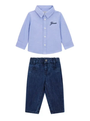 Guess Komplet koszula i spodnie materiałowe I6RG03 W9CL0 Niebieski Regular Fit