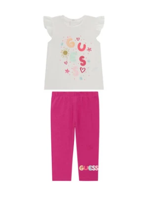 Guess Komplet t-shirt i legginsy A6GG08 K6YW4 Biały Regular Fit