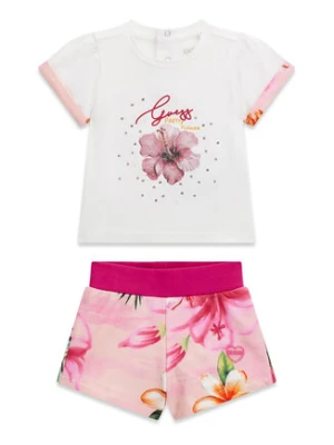 Guess Komplet t-shirt i spodenki A6GG01 K6YW4 Różowy Regular Fit