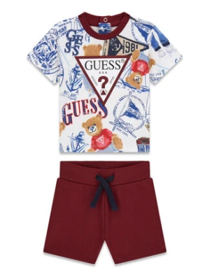 Guess Komplet t-shirt i spodenki I6RG08 K8HM4 Bordowy Regular Fit