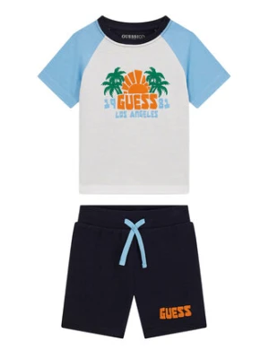 Guess Komplet t-shirt i spodenki N6GG03 K8HM4 Granatowy
