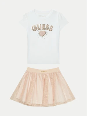 Guess Komplet t-shirt i spódniczka K5RG06 K6YW0 Biały Regular Fit