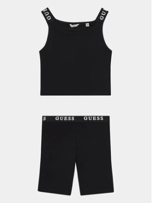 Guess Komplet top i spodenki J4RG02 KABR0 Czarny Slim Fit