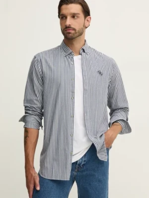 Guess koszula bawełniana męska kolor granatowy regular z kołnierzykiem button-down M4BH51.WGK70