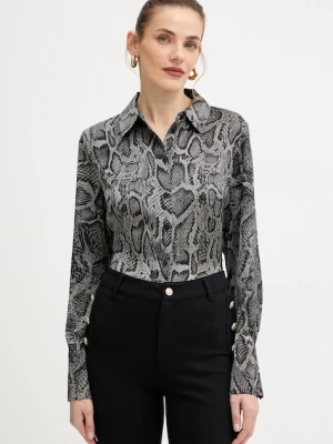 Guess koszula FERNANDA damska kolor czarny regular z kołnierzykiem klasycznym W5BH83 WF1T2