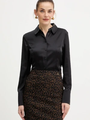 Guess koszula FERNANDA damska kolor czarny regular z kołnierzykiem klasycznym W5BH83 WF1T2