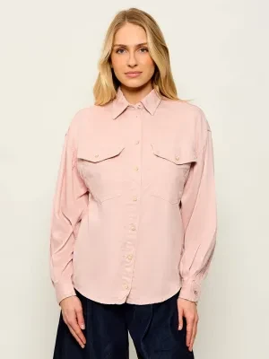 GUESS Koszula LARA | Relaxed fit | z dodatkiem lnu