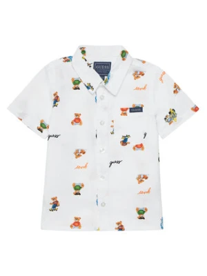 Guess Koszula N5GH05 WBHQ1 Biały Regular Fit