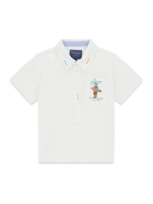 Guess Koszula N6GH04 WBHQ1 Biały Regular Fit