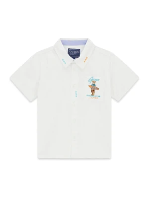 Guess Koszula N6GH04 WBHQ1 Biały Regular Fit