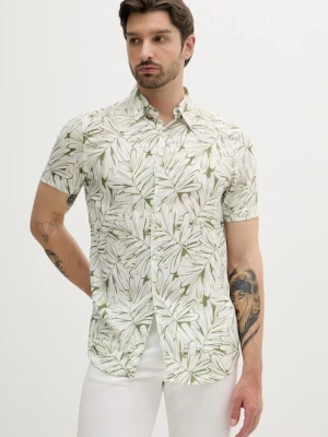 Guess koszula RAYON męska kolor zielony slim z kołnierzykiem klasycznym M5GH75 WD4Z2