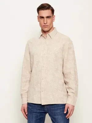 GUESS Koszula | Relaxed fit | z dodatkiem lnu