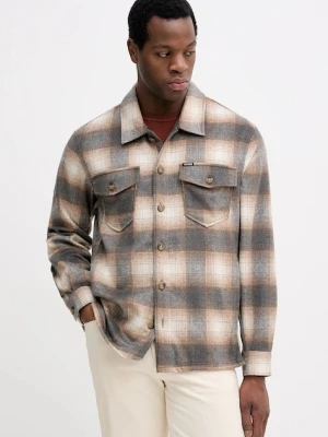 Guess koszula z dodatkiem wełny męska kolor beżowy regular z kołnierzykiem klasycznym M5BH31 W2012