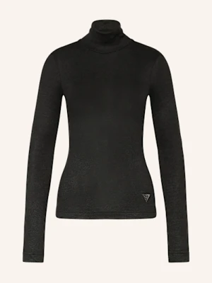 Guess Koszulka Z Długim Rękawem Licia Z Ozdobnymi Kamykami schwarz