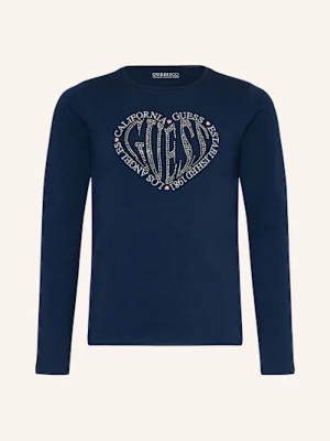 Guess Koszulka Z Długim Rękawem Z Ozdobnymi Kamykami blau